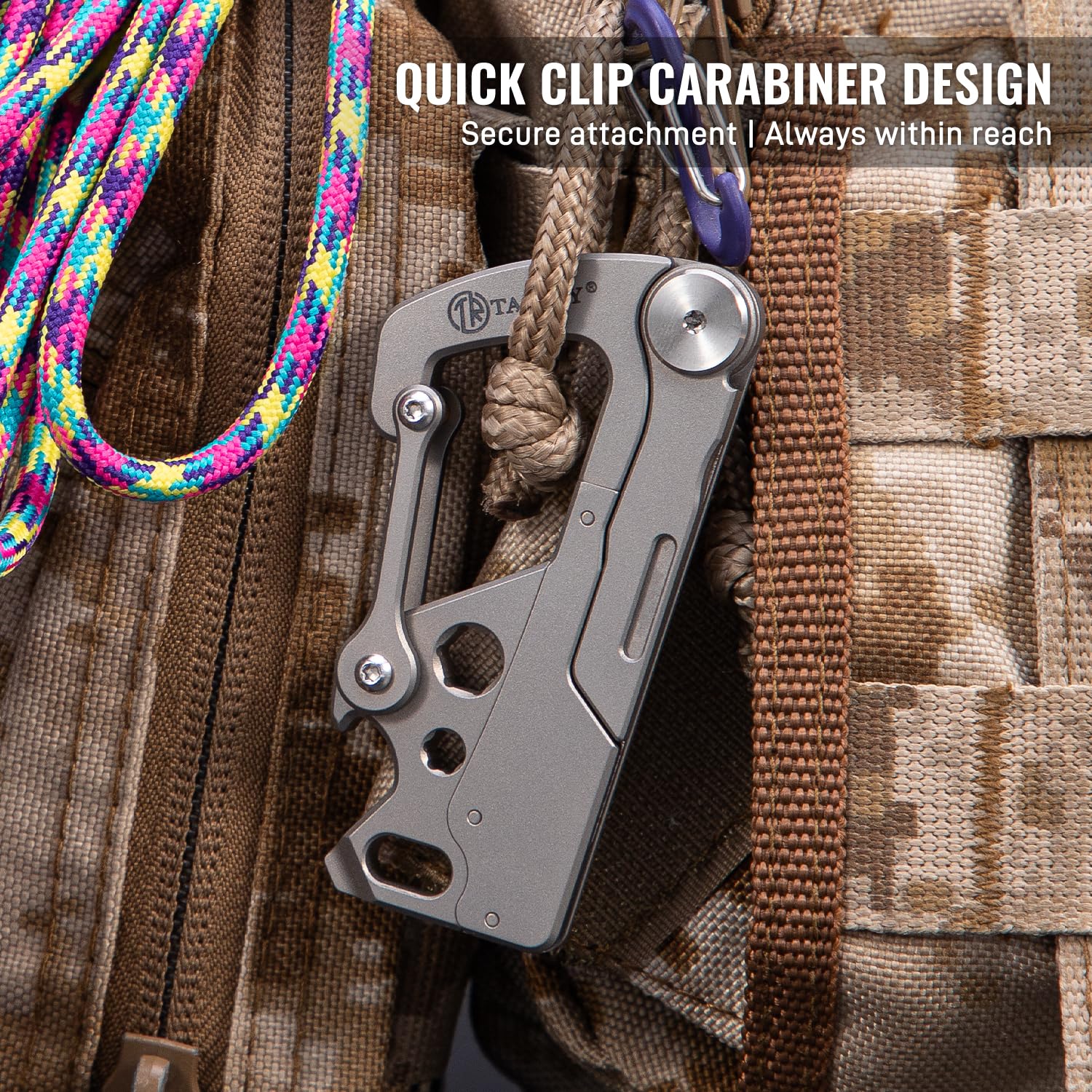 Amazon.co.jp: TACRAY Titanium Carabiner Keychain Clip with